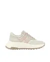Hogan Hi-fi Ivory And Pink Sneakers In White