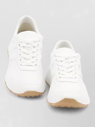 Hogan Hi Fi Leather Sneakers Studded Sole In White