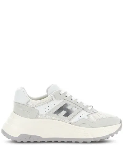 Hogan Hi-fi Leather Sneakers In Gray