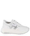 Hogan H669 Lace-up Sneakers With Silver Logo Detail In White