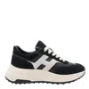 Hogan Suede And Nappa Leather Sneakers With Contrast Panel In Black