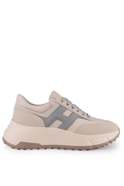 Hogan Hi-fi Sneakers In Suede In Neutral