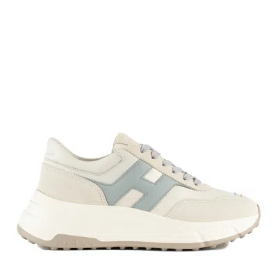 HOGAN HOGAN HI-FI SNEAKERS IVORY AND LIGHT BLUE