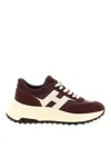 Hogan Suede And Technical Fabric Hyperlight Sneakers In Red