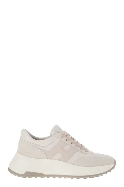 Hogan Hi-fi Trainers With Side H In Grey/pink