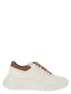 Hogan Two-tone Leather Sneakers Shoes In White