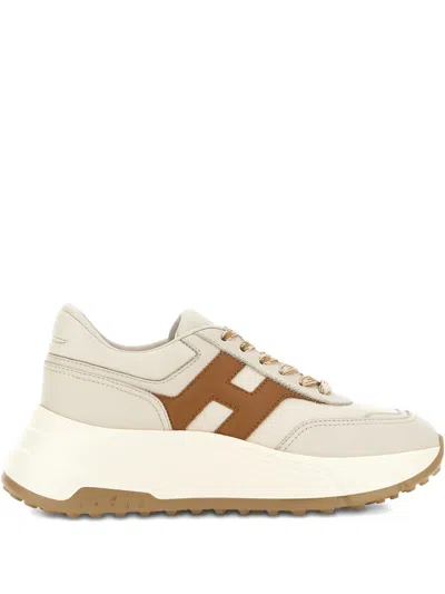 Hogan Hi-fi Leather Sneakers In Neutral