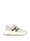 Hogan Hi-fi Nubuck And Pony-effect Leather Sneakers With Animal Print And Chunky Sole In Neutral
