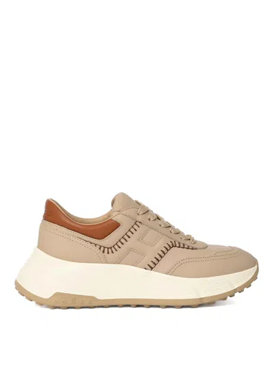 Hogan Hi-fi Sneakers In Nappa And Smooth Leather In Neutral