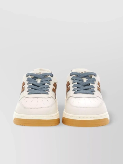 Hogan High Sole Leather Sneakers In White