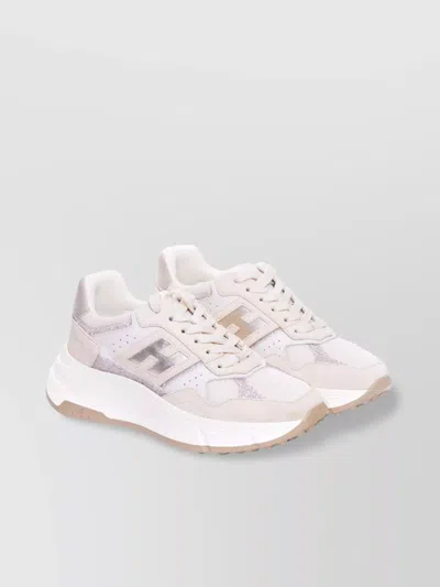 Hogan High Top Chunky Sole Lace-up Sneakers In White