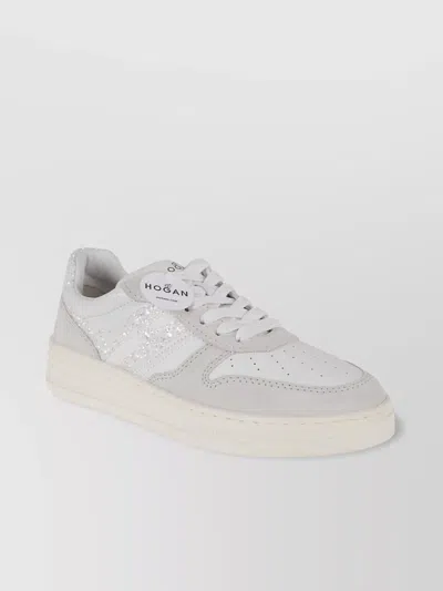 Hogan High-top Sneakers Featuring Glitter Detail In White