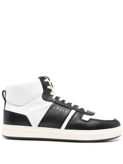 Hogan High-top Sneakers With Padded Collar And Lace-up Closure In White