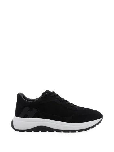 Hogan Hi-light Suede Sneakers In Black