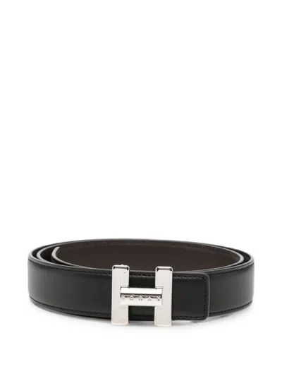 Hogan H-logo Buckle Belt In Black