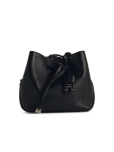 Hogan 'hocket' Black Leather Crossbody Bag