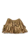Hogan Hocket Mini Bucket Bag In Suede With Fringe Workmanship In Brown