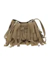 Hogan Hocket Mini Bucket Bag In Suede With Fringe Workmanship In Brown