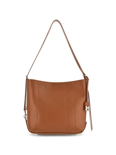 Hogan Hocket Hobo Small Shoulder Bag In Brown
