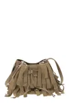 Hogan Hocket Mini Bucket Bag In Suede With Fringe Workmanship
