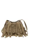 Hogan Hocket Mini Bucket Bag In Suede With Fringe Workmanship In Beige