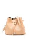 Hogan Mini Kenya Bucket Bag With Adjustable Strap In Beige