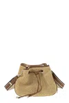 Hogan Hocket Mini Raffia And Leather Bucket