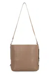 Hogan Small Leather Hobo Bag With Adjustable Strap In Brown