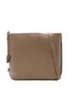 Hogan Small Leather Hobo Bag With Adjustable Strap In Brown
