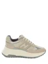 Hogan Leather Sneakers With Chunky Rubber Sole In Beige