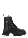 Hogan 10-storey Leather Combat Boots In Black