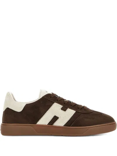 Hogan Cool Leather Sneakers In Brown