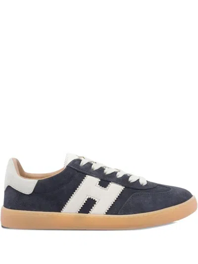 Hogan Dark Blue Suede Lace-up Sneakers