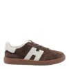 Hogan Rubber Sole Suede Finish Sneakers In Brown
