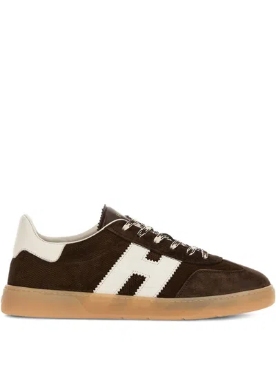 Hogan Cool Leather Sneakers In Brown