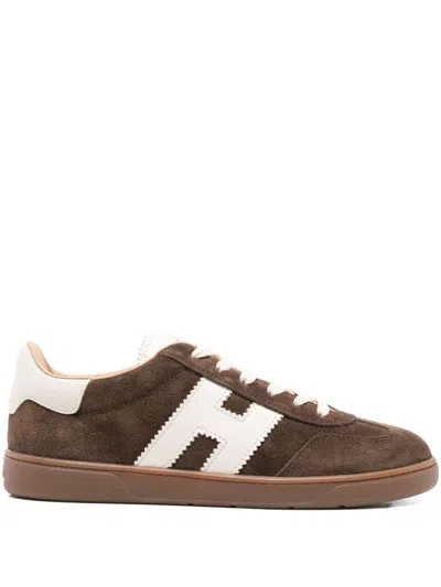 Hogan Cool Low-top Suede Amber Sole Sneakers In Brown