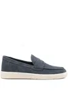 Hogan Suede Moccasin With Stitched Mask