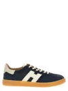 Hogan H327 Lace-up Sneakers With Contrasting Logo In Blue