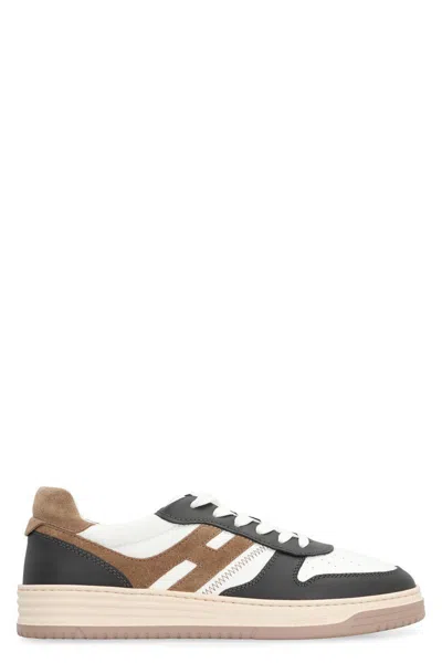 Hogan H630 Leather Low-top Sneakers In Brown