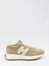 Hogan Low Top Sneakers With Rubber Sole And Suede Upper In Neutral