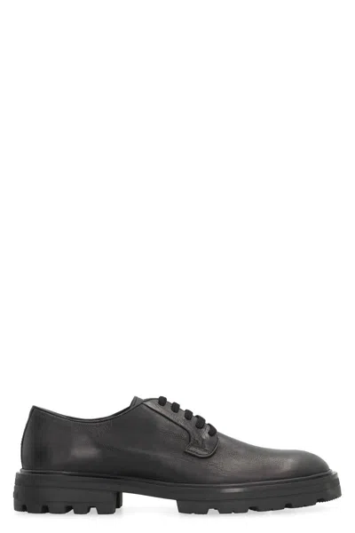 Hogan H673 Leather Lace-up Shoes In Black