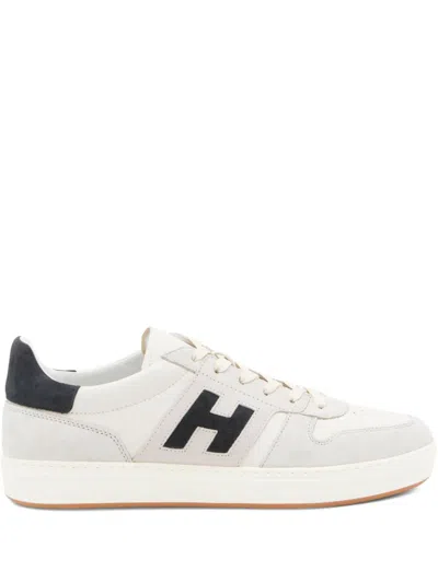 Hogan Lightweight Leather And Mesh Athletic Sneakers In White