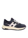 Hogan Hyperlight Leather Sneakers In Blue