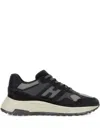 Hogan Suede And Smooth Leather Hyperlight Sneakers With Technical Fabric Inserts In Black