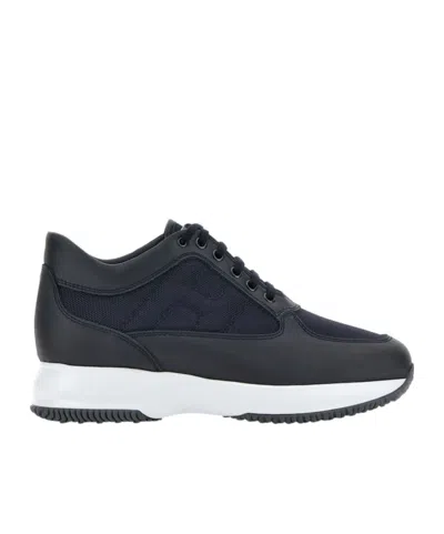 Hogan Interactive Lace-up Sneakers In Black