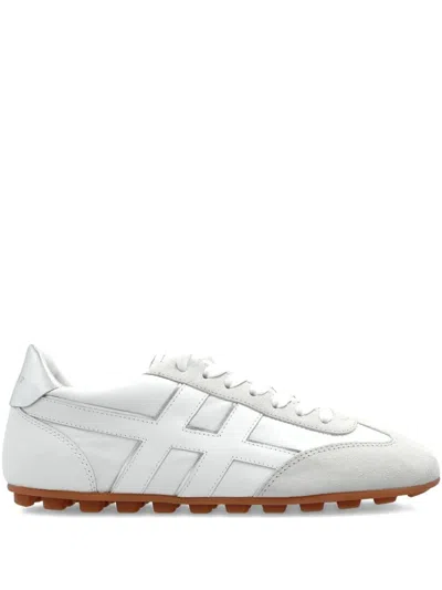 Hogan Olympia Nappa Leather And Suede Sneakers In White