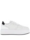 Hogan Skyscraper Platform Sneakers Featuring Perforated Detailing In White