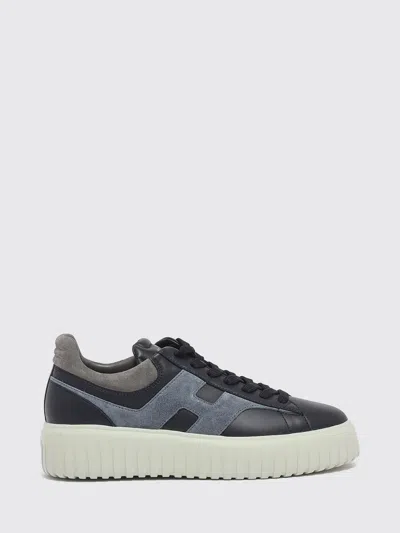 Hogan H-stripes Leather And Suede Trainers With H Logo And Platform Sole In Multi