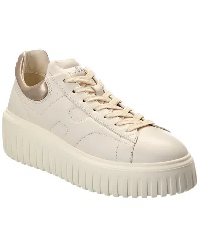 Hogan H-stripes Leather Sneaker In Neutral