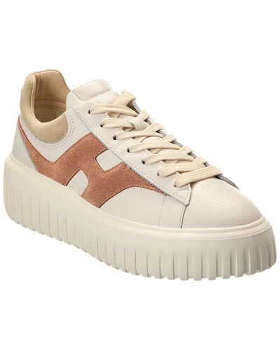 Hogan H-stripes Leather Sneaker In Neutral